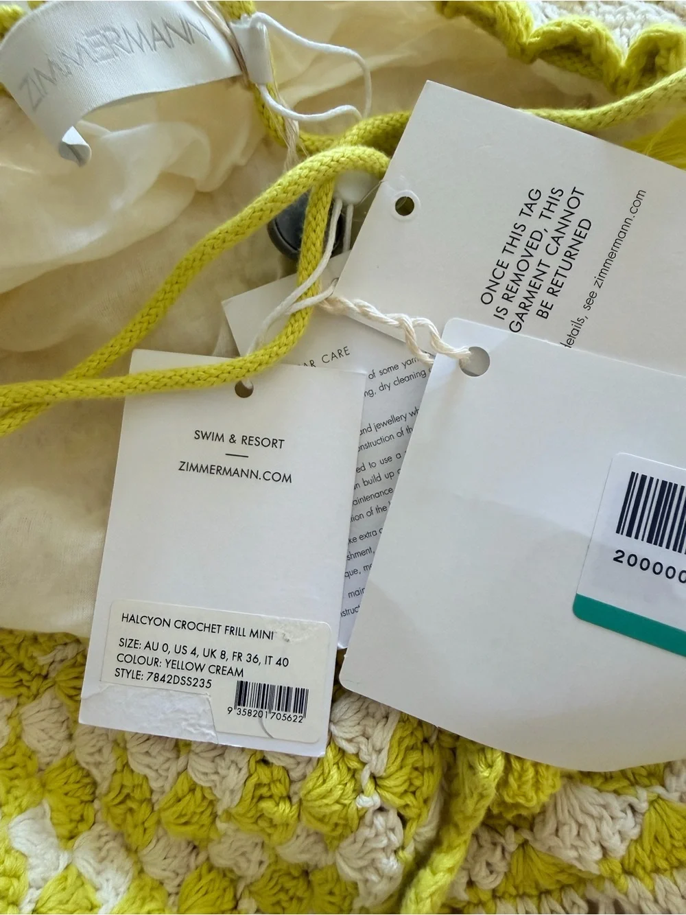 Zimmermann Halcyon crochet frill mini dress - Picture 7 of 7